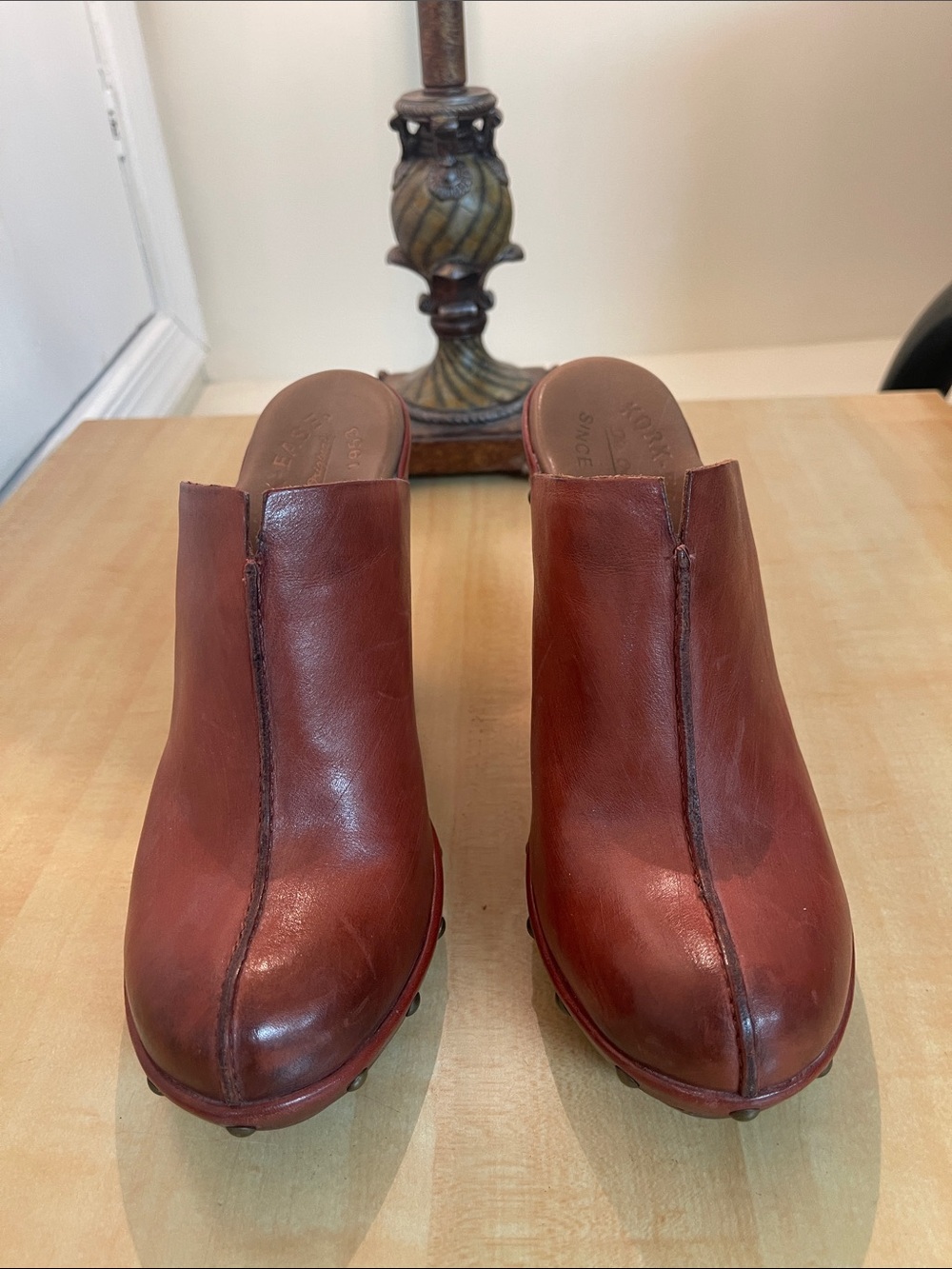 Kork-Ease, Leather Clog, 5 inch Heel - Rust/Brown, New/Never Worn, Size 8/39